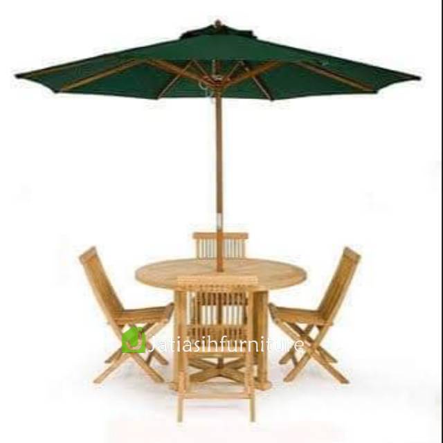 Kursi lipat meja taman outdor kayu jati mentah mebel jepara Jati Asih Furniture