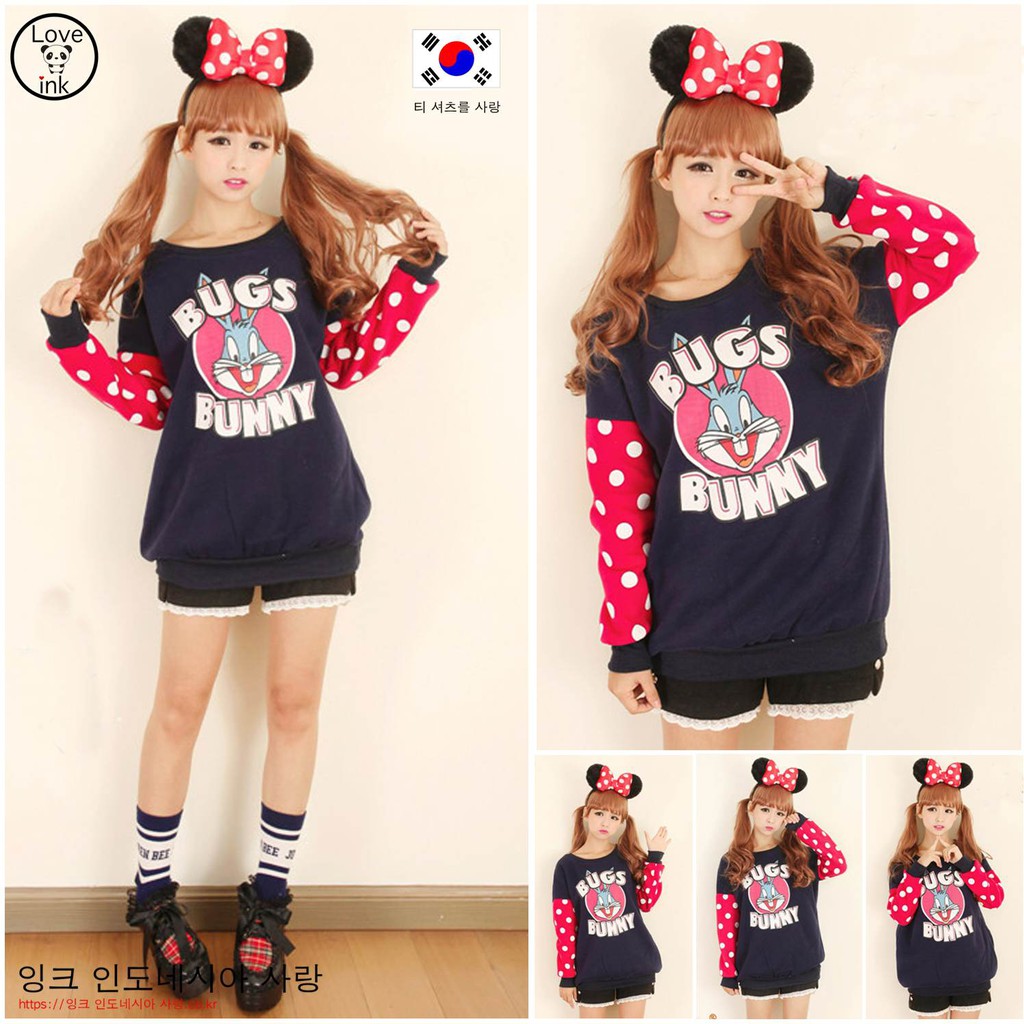 SWLN5 - Sweater Bugs Bunny Red Dot Black