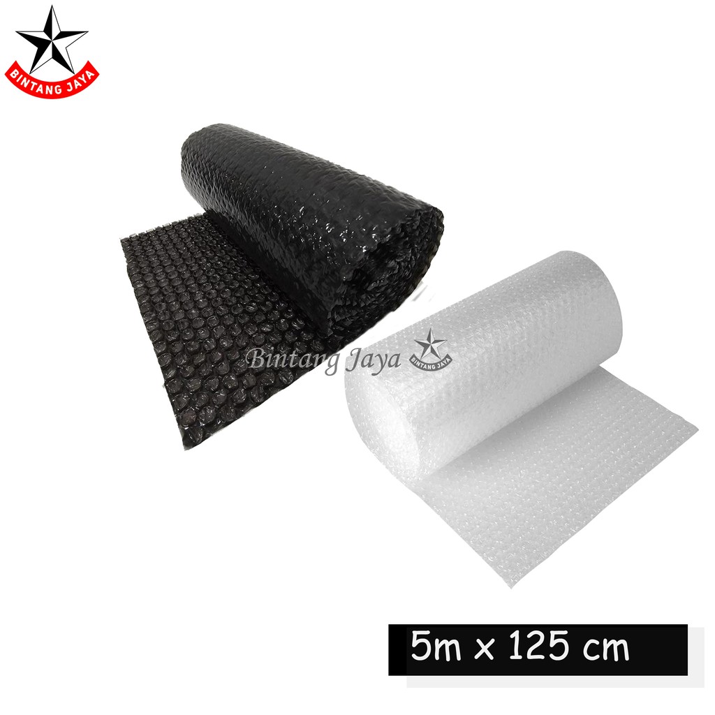 

ECER BUBBLE WRAP / PLASTIK GELEMBUNG / PLASTIK WRAP PACKING / BENING / HITAM ECER - 5MX125CM