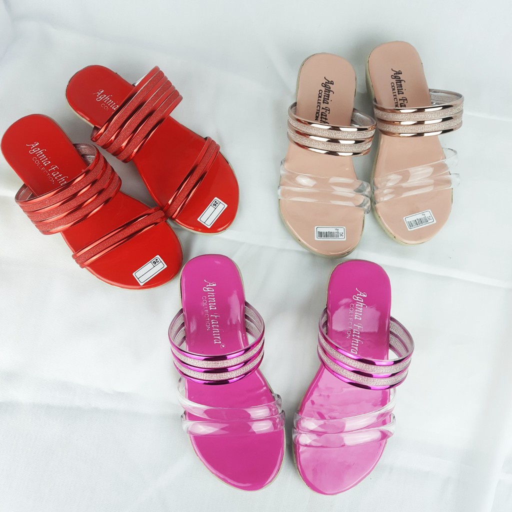 [TAMAN SEPATUKU] SANDAL PESTA ANAK JELLY GLITTER 3 4 5 6 TAHUN KAX07