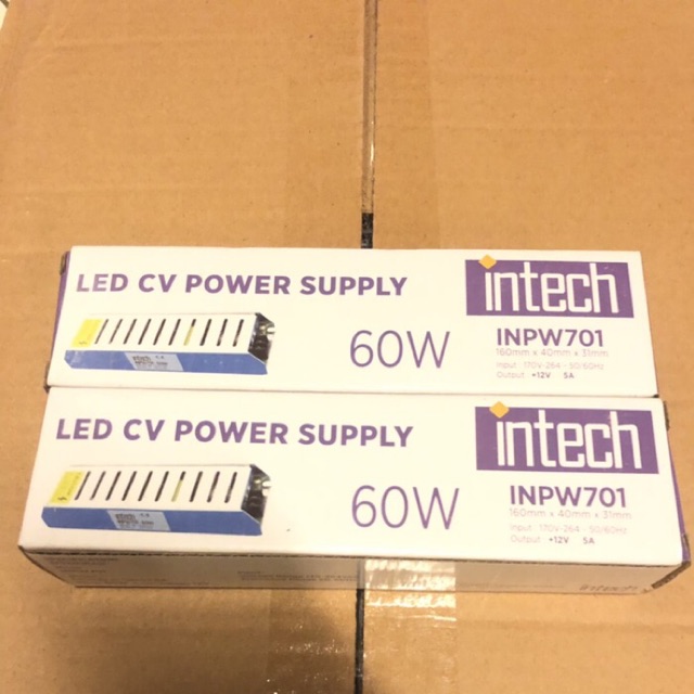 Power supply 60 watt 60w 5 amper 5 a psu 12v led driver intech