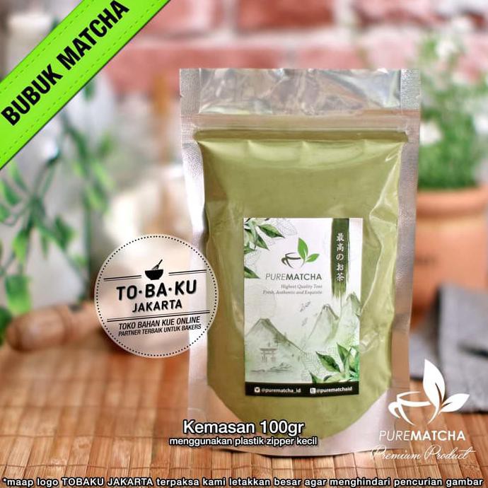 

Pure Matcha GreenTea Teh Hijau Serbuk Purematcha Green Tea Bubuk 100gr TERJAMIN
