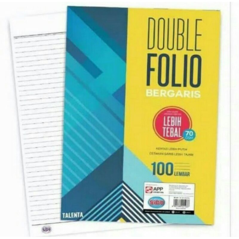 

Kertas Double Folio Garis 100 lembar Sidu Sinar Dunia