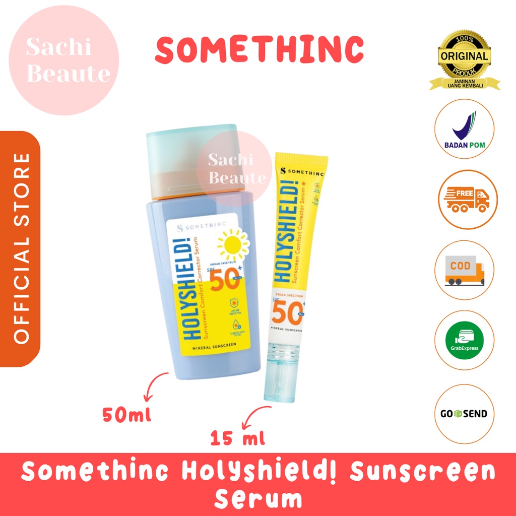 SOMETHINC Holyshield! Sunscreen Comfort Corrector Serum SPF 50+ PA++++ - Sunblock Pelindung dari Sinar Matahari