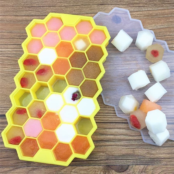 Cetakan Es Batu Silikon Honey Combs Jelly Coklat Ice Cube Tray On