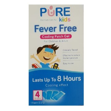 PURE Kids Fever Free Plester Kompres Demam Bayi Dan Anak 1 Dus Isi 4 Sheet