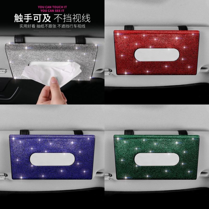 Tempat Kotak Tissue Tisu DAD FULL BLING Jepit Gantung Sunvisor Pintu Mobil