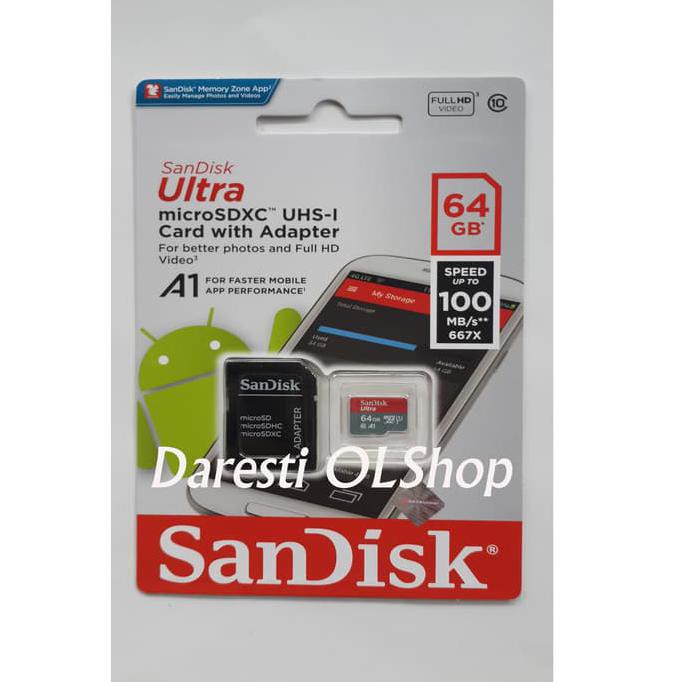 Glp78740G0 Memory Memori Card Microsd Micro Sd Sandisk Ultra Class 10 64Gb 64 Gb