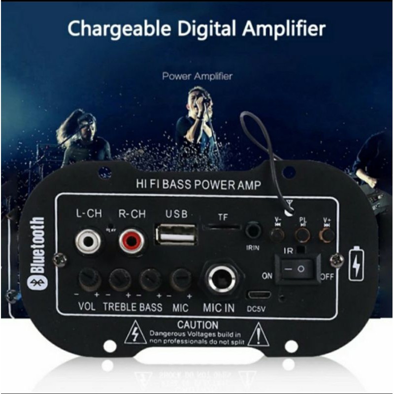 Amplifier Mobil Audio Bluetooh Usb Fm Radio Audio HI-FI Stereo