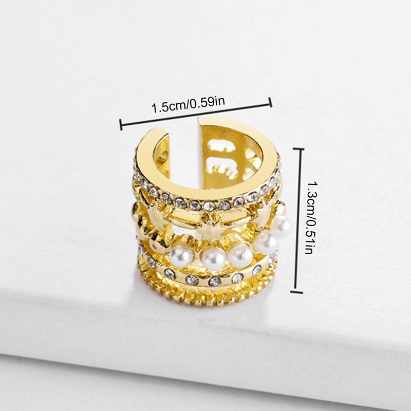 1pc Anting Klip Tanpa Tindik Hias Mutiara Bahan Zirkon Untuk Pria Dan Wanita