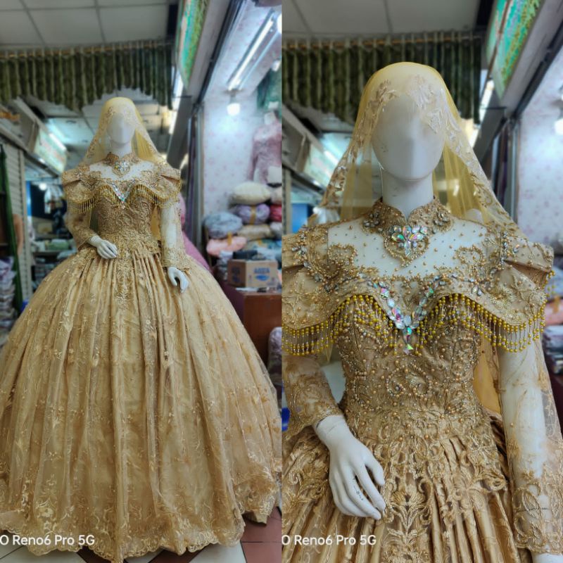 GAUN PENGANTIN BARBIE PAPLUM BALL//GAUN WEDDING UNIQUE TERKINI//GAUN