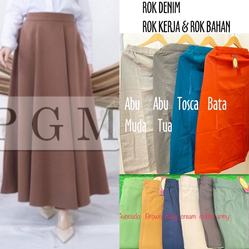 rok kerja /rok bahan /rok denim