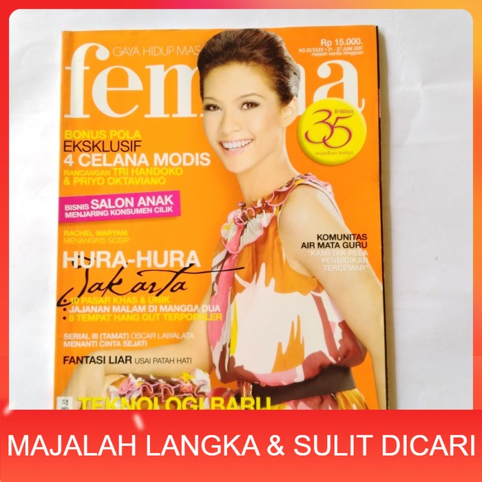 Majalah FEMINA No.25 Jun 2007 Cover RACHEL MARYAM Langka