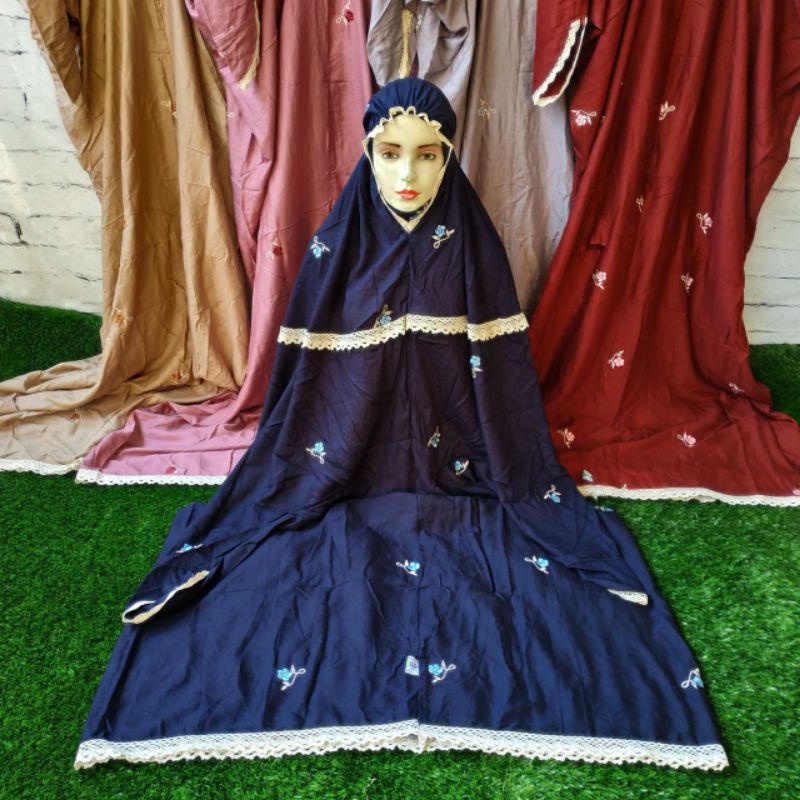 MUKENA BAROKAH RAYON TABUR BUNGA TERUSAN DEWASA