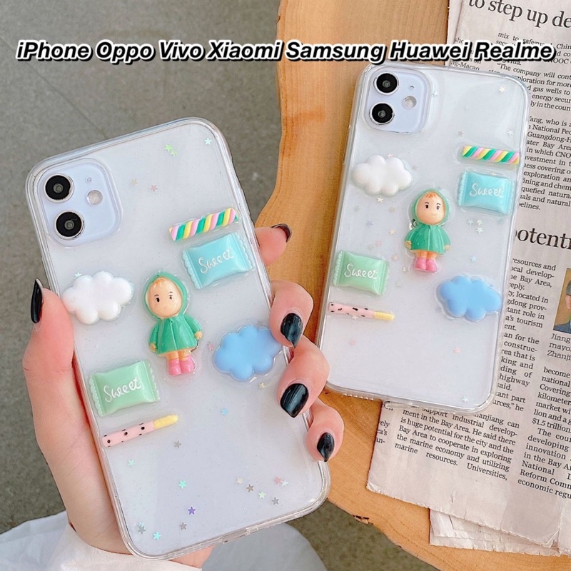 Cute Sweety Glitter Case Samsung A20 A30 A50 A70 A80 Fold 2 3 M23 M33 M53 M11 M20 M30 M21 A52 A72 A32 4G 5G Casing TPU