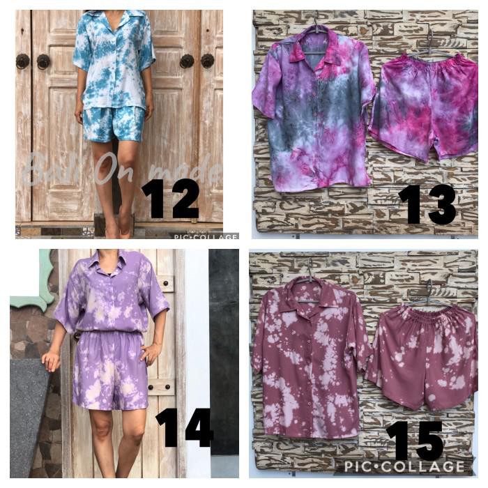 Setelan Kulot Pendek Tiedye Premium Bali