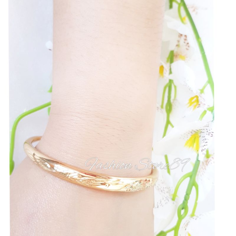 Gelang Bangle Dewasa ukir Impor Perhiasan lapis emas 18k Yaxiya Xuping fashion