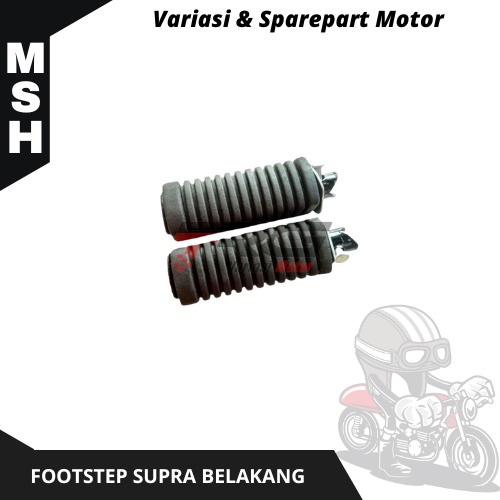Footstep Supra Belakang Postep Supra Pijakan Kaki Belakang Karet Hitam Satu Set MSH Variasi Motor