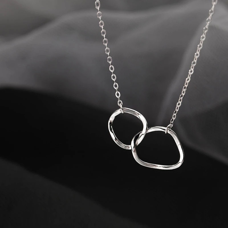 Kalung Choker Rantai Klavikula Hias Liontin Cincin Ganda Bahan Alloy Untuk Hadiah-5