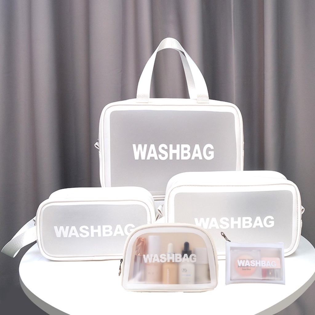 T&amp;Y Tas Kosmetik Transparant WASHBAG Pouch Travel Make Up Bag Organizer Dompet Kosmetik Toiletry Waterproof Pouch Kosmetik Transparant Travel