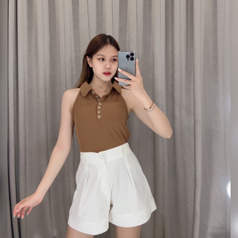 Button tanktop halter 043  | Halter tanktop korea