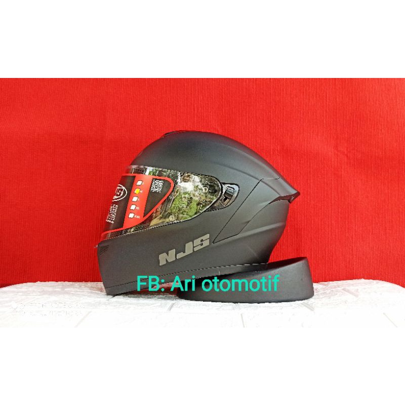 Helm NJS ZX1 Solid Hitam doff_(fullface)-2