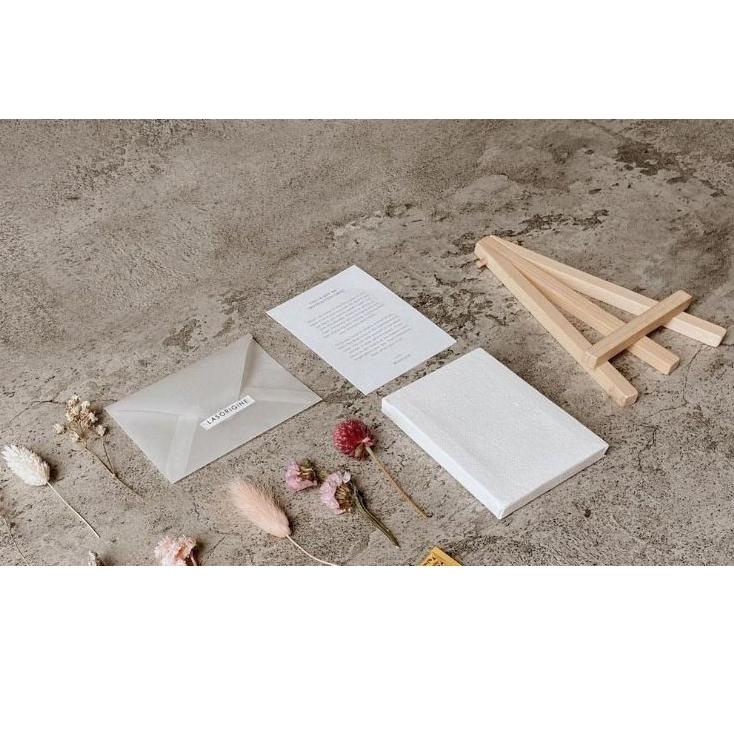 

W35 PAKET LENGKAP / KANVAS 20X30CM / PALET / CAT ACRYLIC / KUAS NO.1 / EASEL ( STANDING KANVAS ) ☢➝
