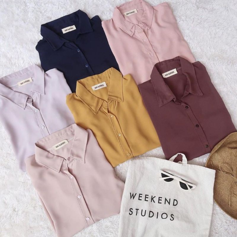 Kemeja wanita polos / kemeja basic