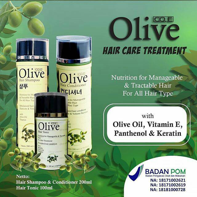 PAKET OLIVE 3 IN 1 - OLIVE HAIR SHAMPO + CONDITIONER + HAIR TONIC