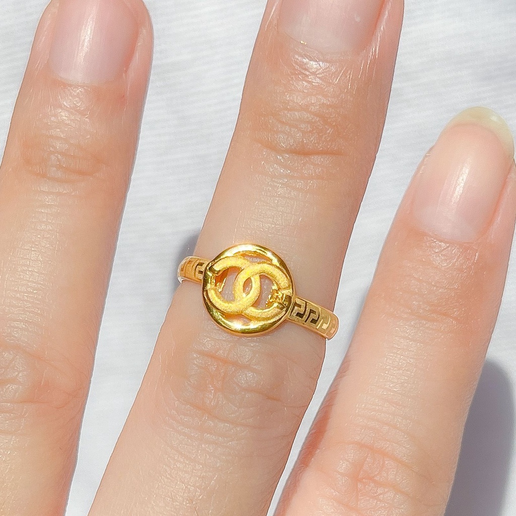 Cincin anak dan dewasa emas asli kadar 700 70 16k merk branded ringan gold ring 0,5 0,5 gram gr g lebar tampak besar