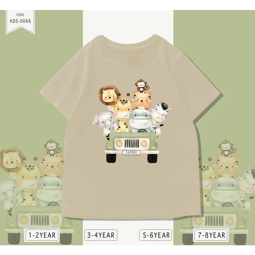 KAOS ANAK-ANAK / T-SHIRT KIDS UNISEX / SAFARI / BISA CUSTOM TEE / REAL PICTURE