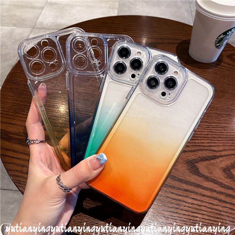 Soft Case TPU Motif Cat Air Warna Gradasi Untuk IPhone 14 Plus 11 7 8 Plus XR 7plus 8Plus 14Pro Max