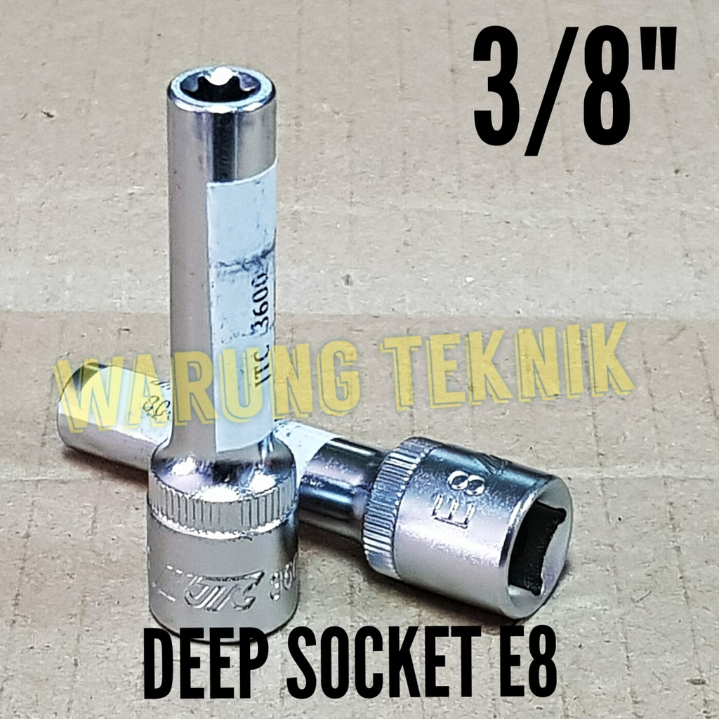 JTC 360XX STAR DEEP SOCKET - KUNCI SOK BINTANG CEWEK PANJANG 3/8&quot;DR E6 E7 E8 E10 E12 E14