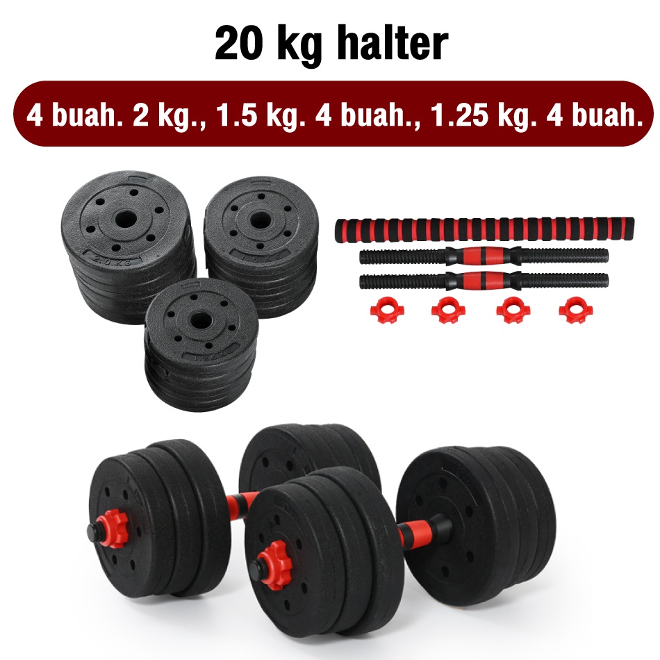 BG SPORT Dumbbell Set 20Kg PVC Alat Olahraga Fitness-1