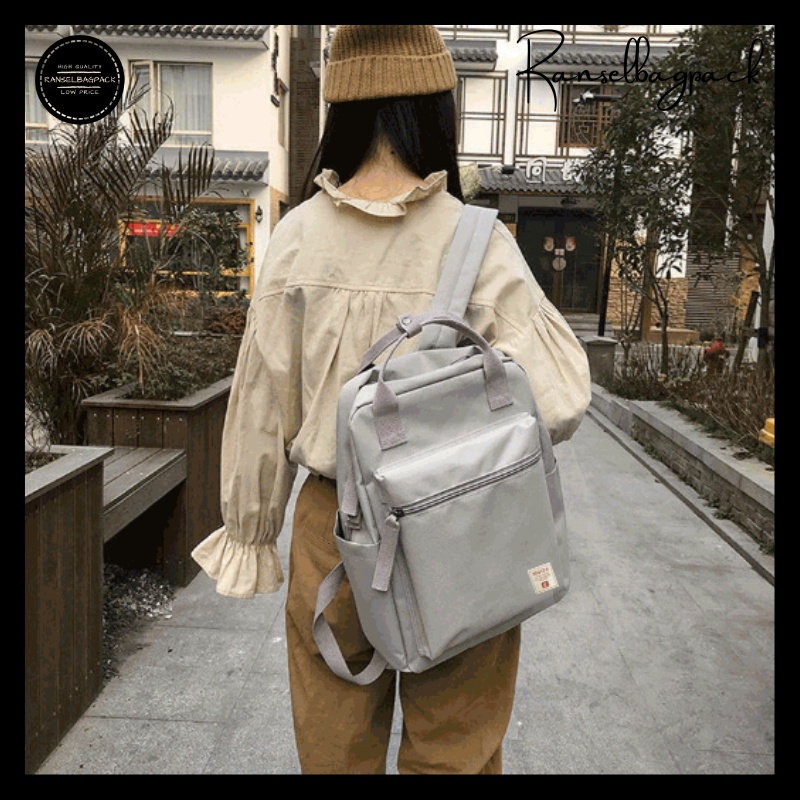 Tas Ransel Wanita - Tas Sekolah Kuliah Kerja Traveling Kekinian Model Fashion Korea Terbaru Murah Bagus Laptop Tahan Lama Favorit Multifungsi Stylish Backpack Import Lokal Original Remaja Dewasa Perempuan Cewek