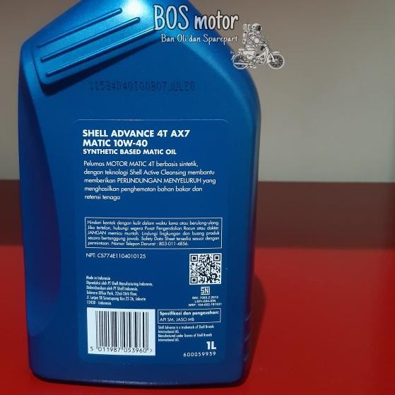 ☚ shell matic ax7 1L . oli synthetic motor yamaha nmax , aerox ۝
