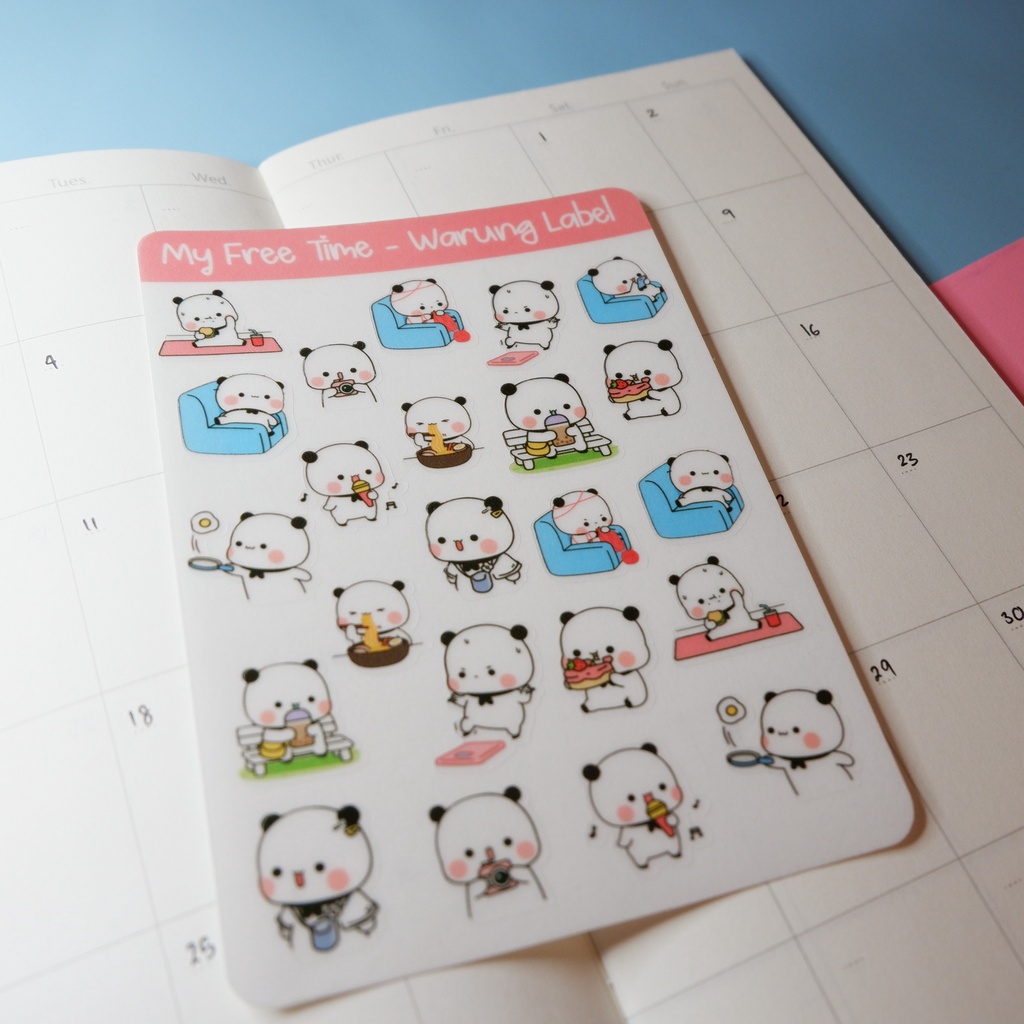 

Sticker My free time Panda - Sticker Deco - Bullet Journal - Sticker murah - Planner - Sticker Panda