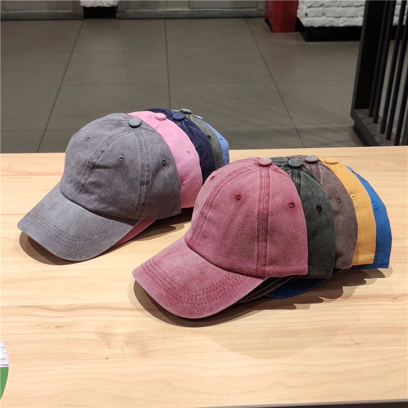 Topi Baseball Kasual Warna Solid Gaya Korea