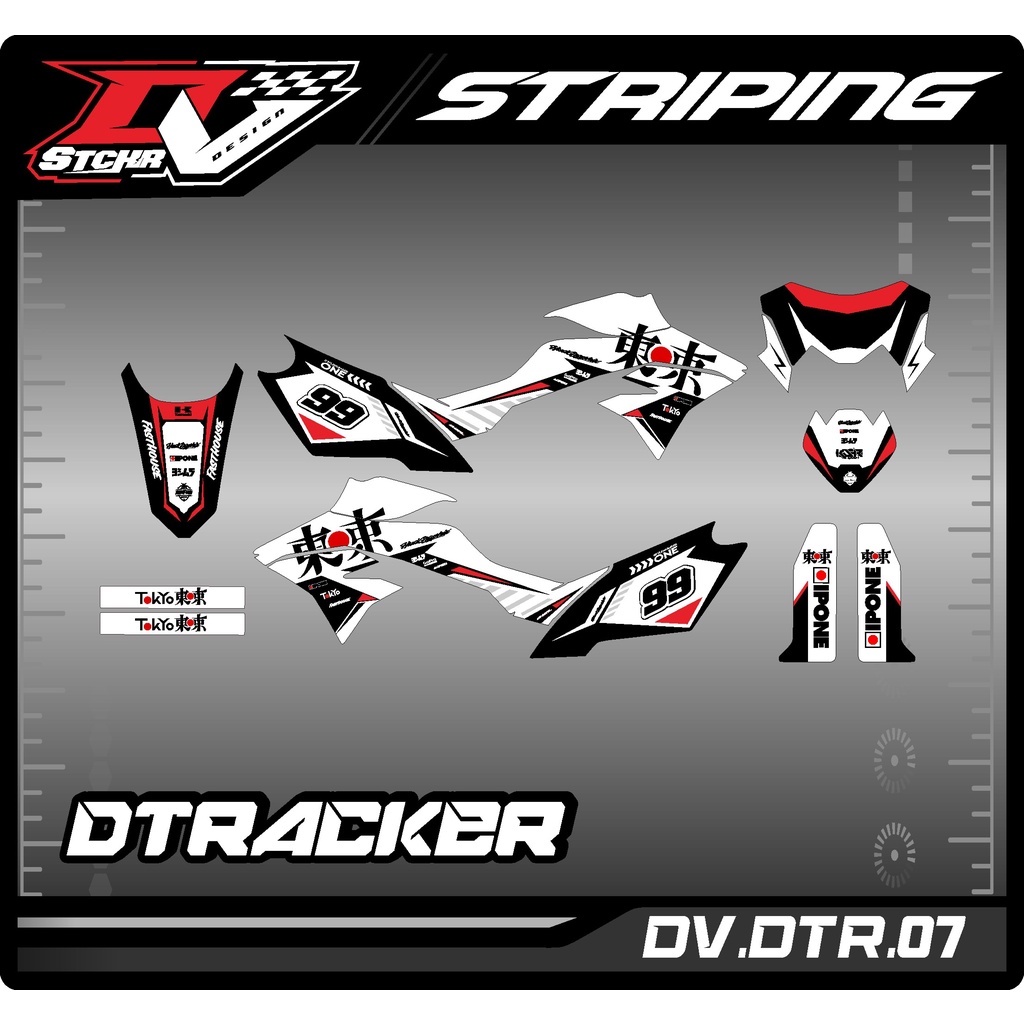 Striping Sticker Kawasaki Dtracker 150 New-Striping Stiker DTracker 2021 all New DTracker baru DV-07