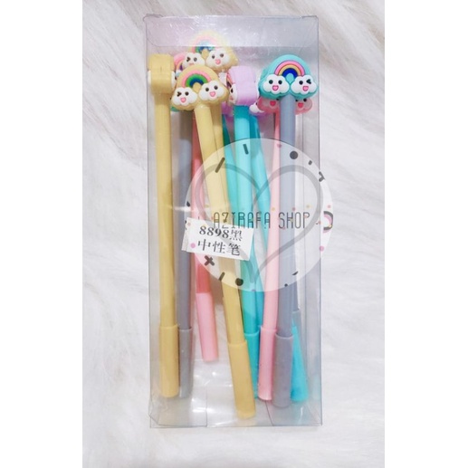 

1 LUSIN PULPEN GEL AWAN PELANGI LUCU IMUT / BOLPEN GEL KARAKTER 12PC /