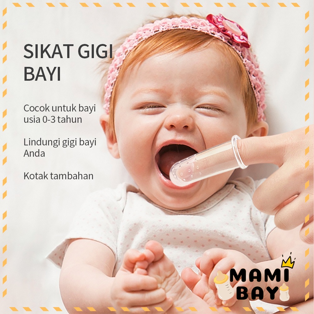 OKEYI sikat gigi anak bayi jari bahan silikon lembut finger toothbrush