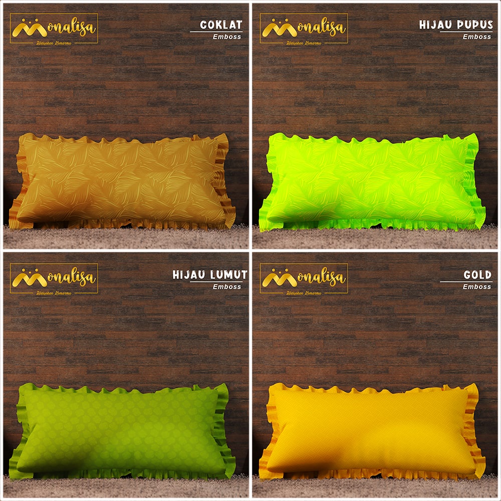 Monalisa Sarung Bantal Cinta Jacquard Emboss -  RANDOM WARNA