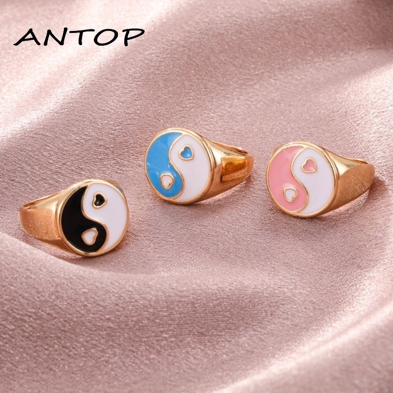 Cincin Jantung Tai Chi Untuk Aksesoris Perhiasan Fashion Wanita ANTOP