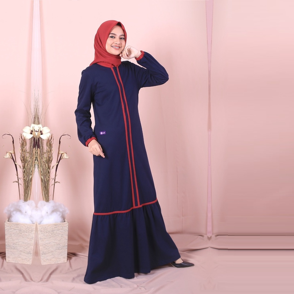 BIG SALE 2022 / BAJU GAMIS KAOS WANITA MUTIF 226 NAVY RIO RED / BAJU GAMIS MUTIF WANITA PROMO / PROM