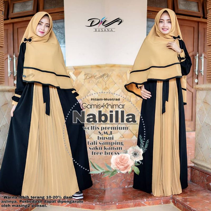 Gamis Syari Terbaru Gamis Syari Polos Set Khimar Gamis Nabila Syari Busui Friendly