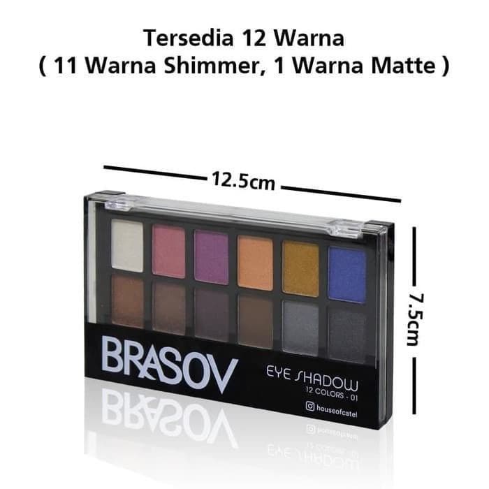 BRASOV Eyeshadow 12 Colors warna | palet eye shadow BPOM