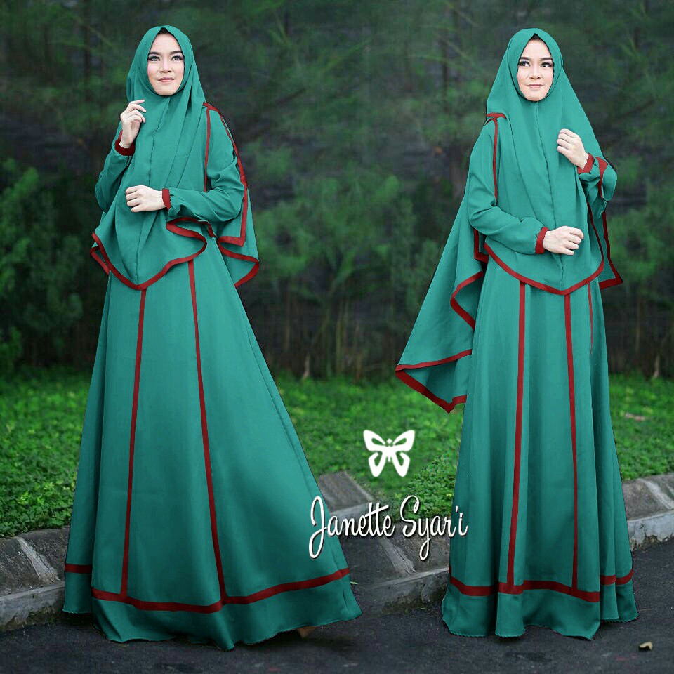 Stellashoppie Janetta Syari  baju  gamis  syari  wanita 