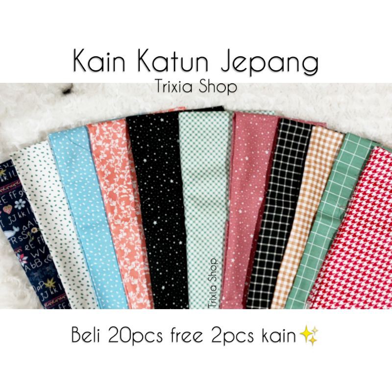[Trixia] Kain Perca Katun Jepang 25*50 | Shopee Indonesia