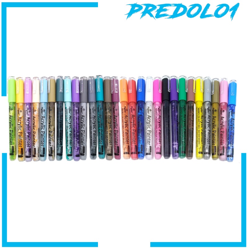 [PREDOLO1] 28pcs Acrylic Paint Marker Pens Craft Rock Painting Water Based Marker Pen