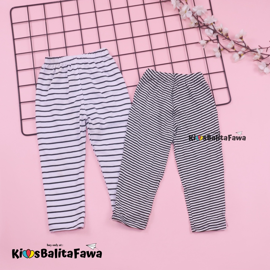 Legging Salur uk 1-2 Tahun / Pants Panjang Ketat Bawahan Celana Garis Anak Perempuan Leging Adem